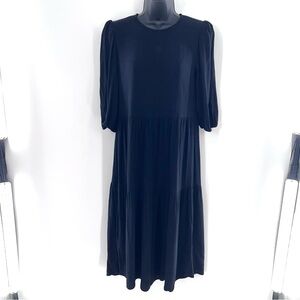 Charles Henry Black Long Sleeve Dress